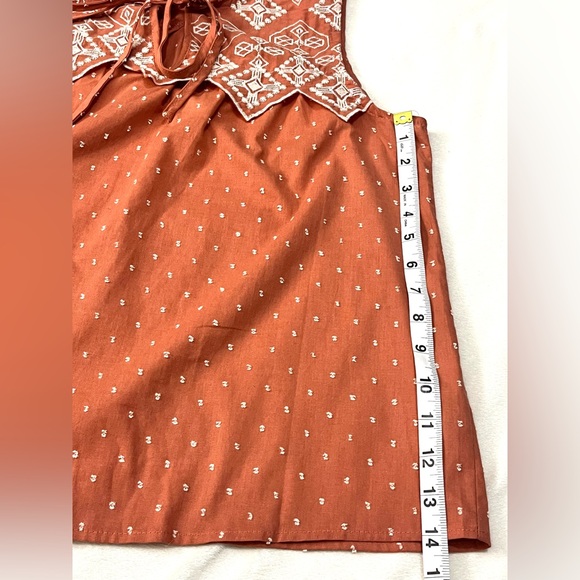Mine for Anthropologie Women’s Terracotta Sleeveless Blouse Shirt Top Medium - Picture 8 of 16